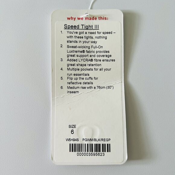 LULULEMON ATHLETICA Pigment Wave Multi Black Plum Speed Tight III Leggings- US 6 - Picture 8 of 8